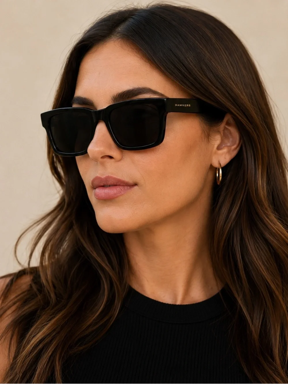 Hawkers One Uptown Black Polarized Sunglasses Unisex